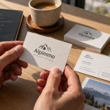 Cartes de visite d’une nouvelle entreprise tenues en main